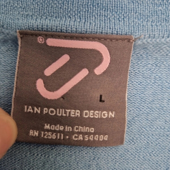 Mens Size L Blue 100% Merino Wool Golf Diamond Argyle Sweater Vest Waistcoat - Picture 7 of 7